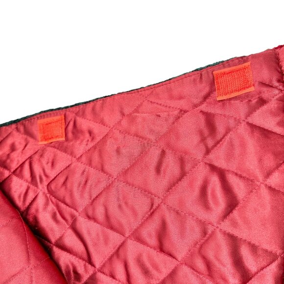 Christmas Tree Skirt Patchwork Design Red & Green Plaid Chenille Quilted Backing - Picture 6 of 7